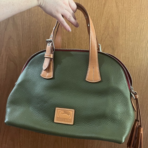 Dooney & Bourke Olive and Tan Satchel